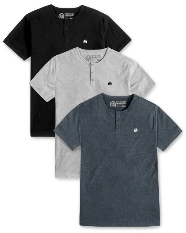Pack of the Week - 3 Pack Henley Tee - Branded sold by INTO THE AM
