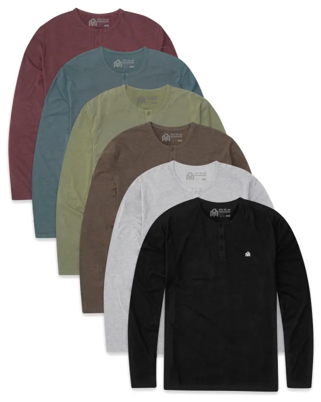 Custom 6 Pack Long Sleeve Henley - Branded sold by INTO THE AM
