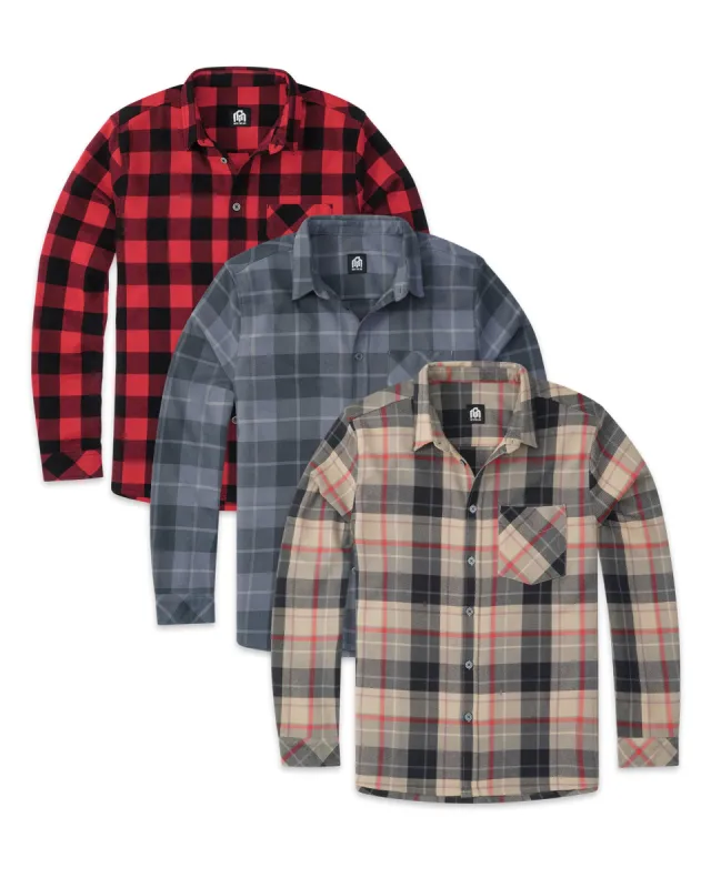 Pack of the Week - Custom 3 Pack Long Sleeve Flannel sold by INTO THE AM