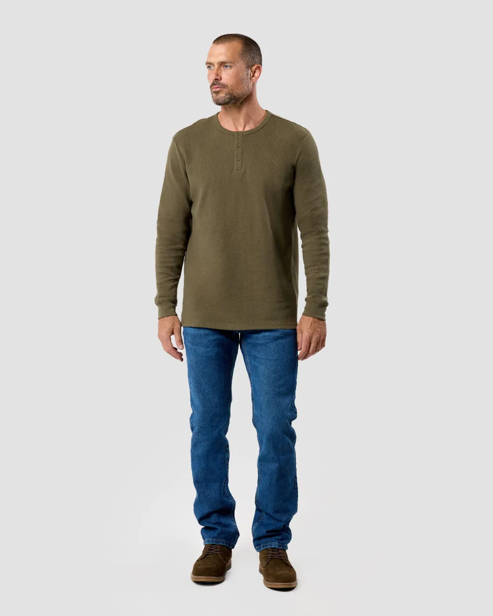 Long Sleeve Waffle Knit Henley sold by INTO THE AM product image thumbnail 3