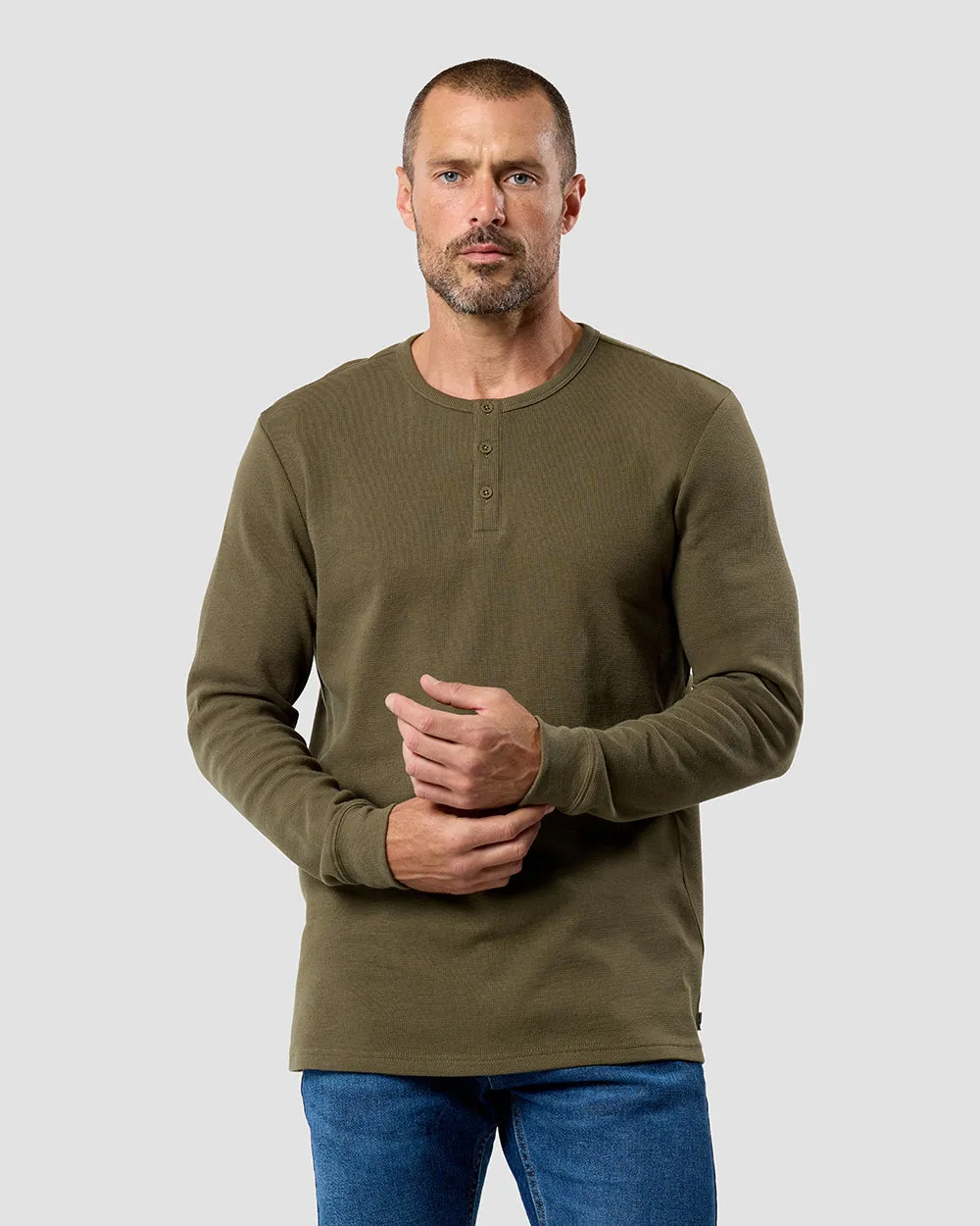 Long Sleeve Waffle Knit Henley sold by INTO THE AM product image thumbnail 2