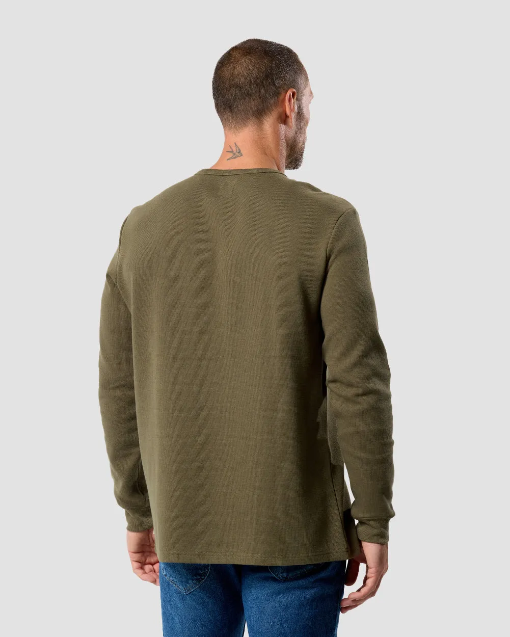 Long Sleeve Waffle Knit Henley sold by INTO THE AM product image thumbnail 4