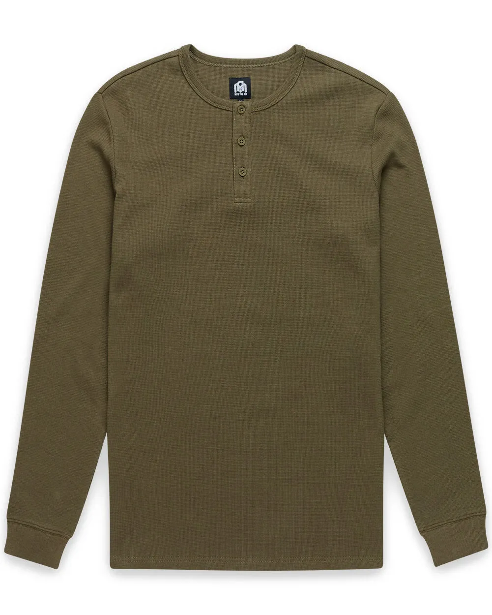 Long Sleeve Waffle Knit Henley sold by INTO THE AM