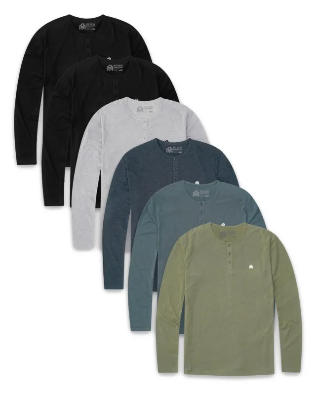 Pack of the Week - 6 Pack Long Sleeve Henley Tee - Branded sold by INTO THE AM