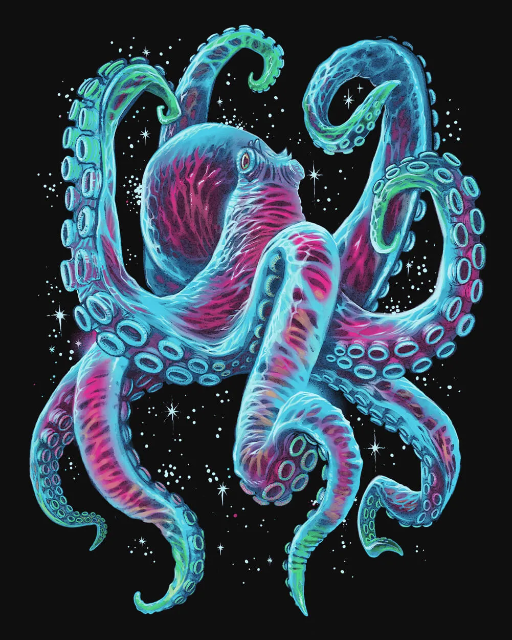 Gleaming Octo Glow-in-the-Dark Long Sleeve Tee sold by INTO THE AM product image thumbnail 3