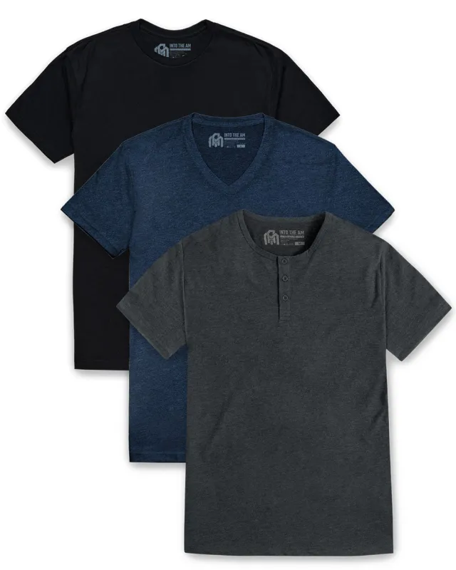 Custom 3 Pack Basic Tee, V-Neck Tee, Henley Tee - Non-Branded made by INTO THE AM