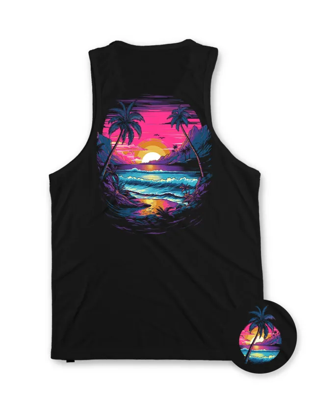 Neon Shores II Tank - Black made by INTO THE AM
