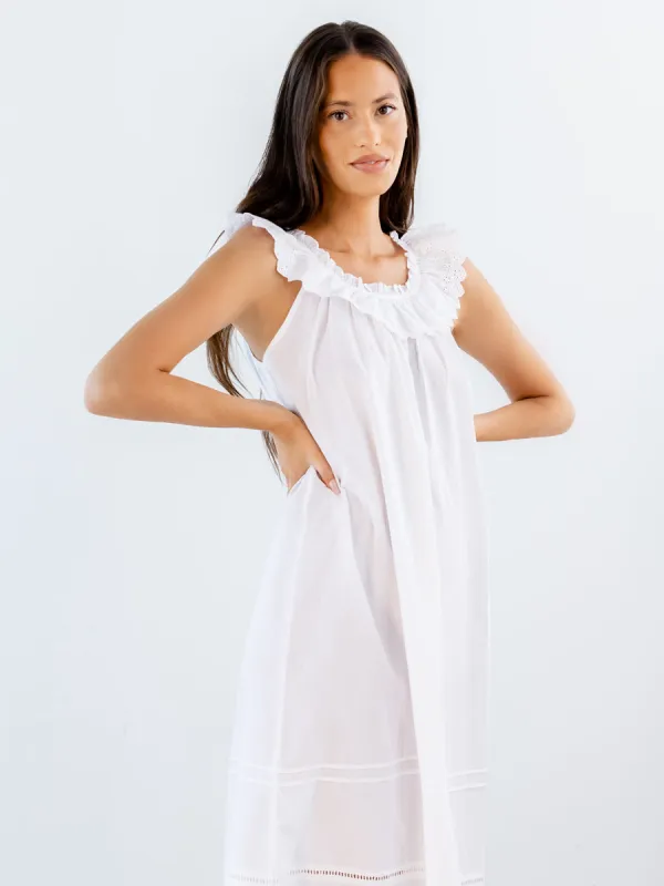 Mia White Cotton Nightgown sold by Jacaranda Living