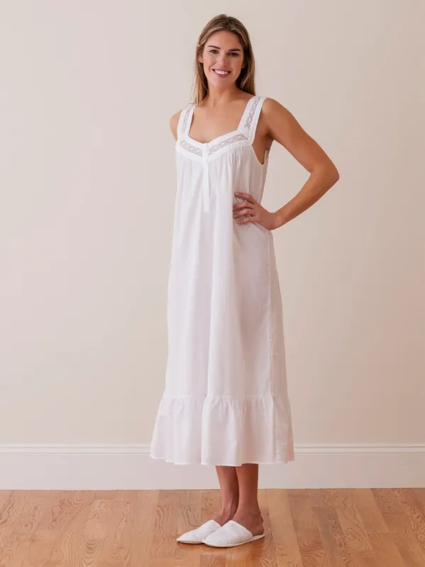 Courtney White Cotton Nightgown sold by Jacaranda Living