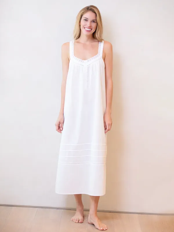Hazel White Cotton Nightgown sold by Jacaranda Living
