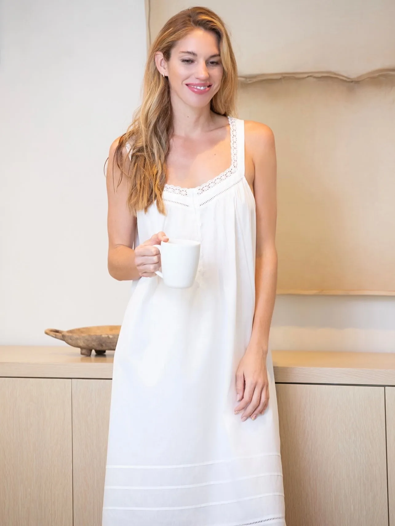 Hazel White Cotton Nightgown sold by Jacaranda Living product image thumbnail 4