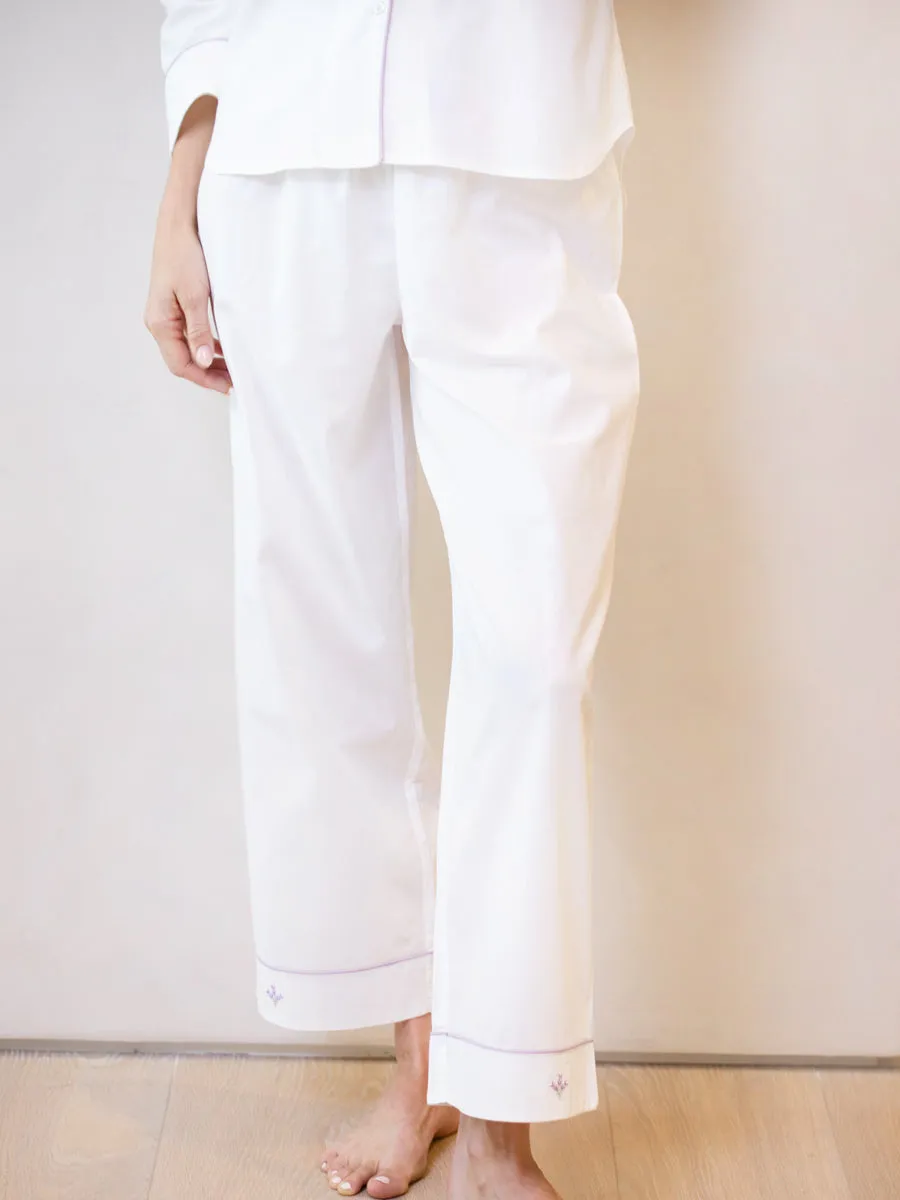 Luna White Cotton Pajamas sold by Jacaranda Living product image thumbnail 4