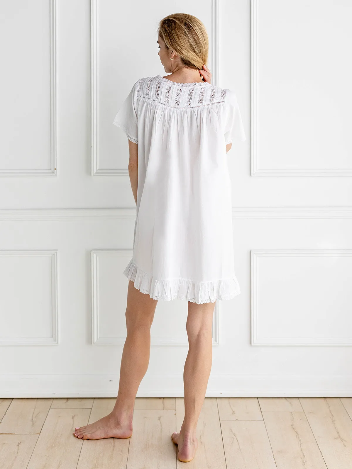 Margaret White Cotton Nightgown sold by Jacaranda Living product image thumbnail 4