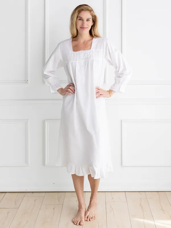 Tessa White Cotton Nightgown made by Jacaranda Living