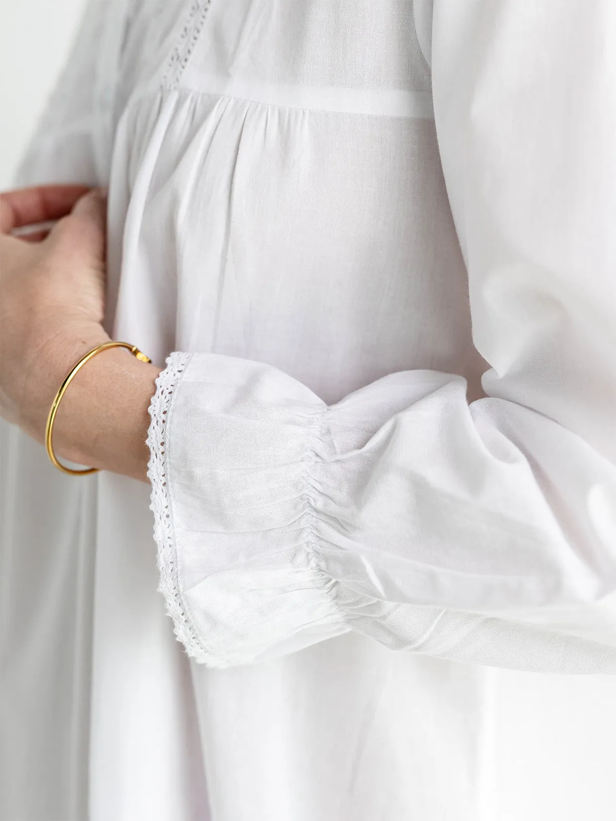 Tessa White Cotton Nightgown sold by Jacaranda Living product image thumbnail 4