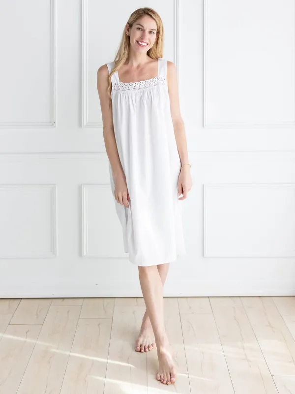 Maureen White Cotton Nightgown sold by Jacaranda Living