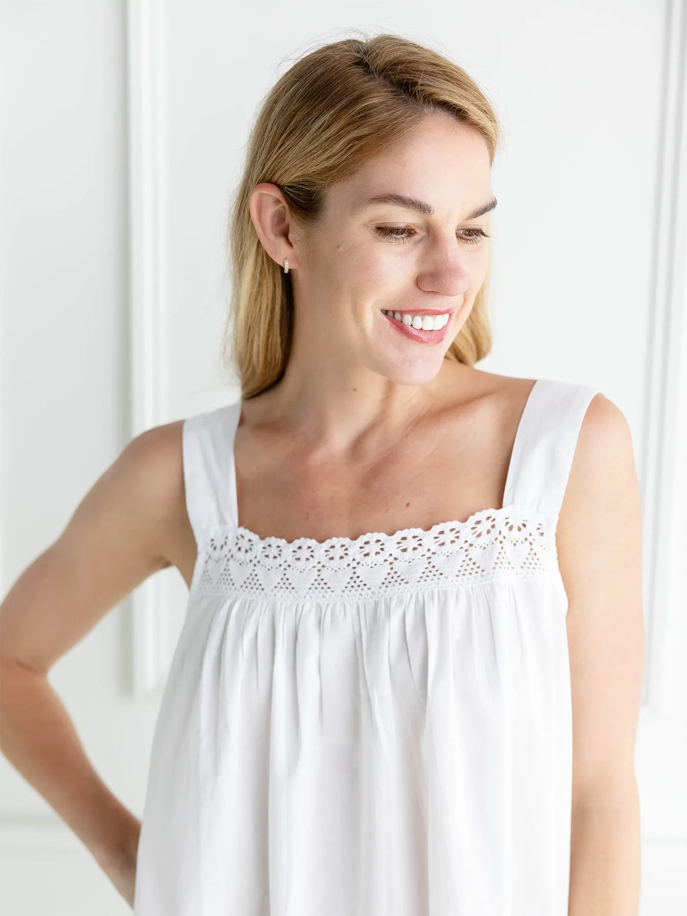 Maureen White Cotton Nightgown sold by Jacaranda Living product image thumbnail 4