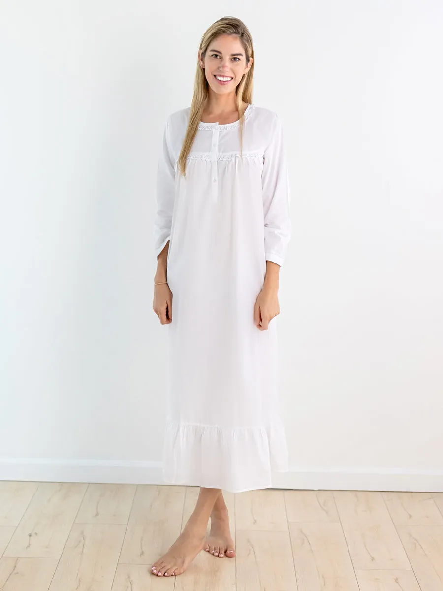 Catherine White Cotton Nightgown sold by Jacaranda Living