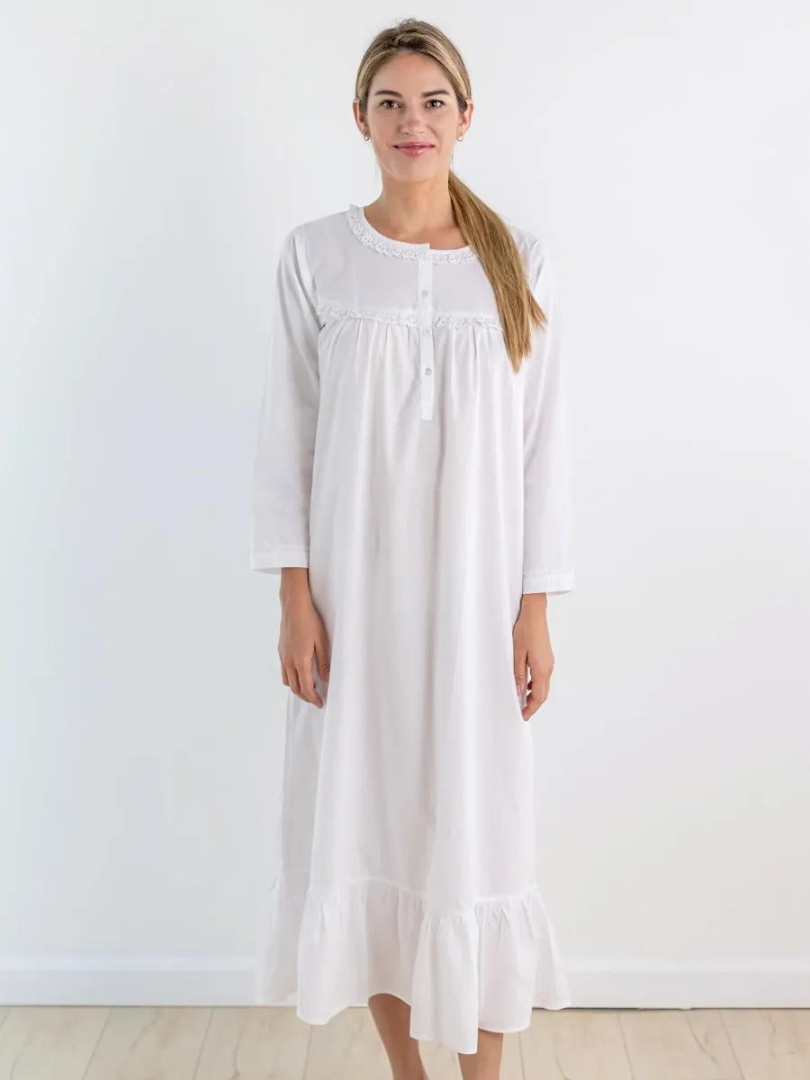 Catherine White Cotton Nightgown sold by Jacaranda Living product image thumbnail 4