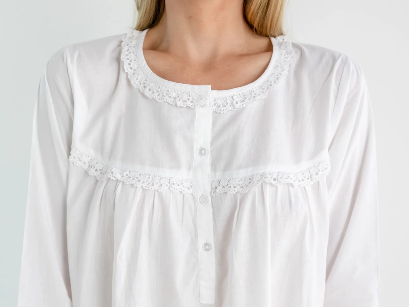 Catherine White Cotton Nightgown sold by Jacaranda Living product image thumbnail 2