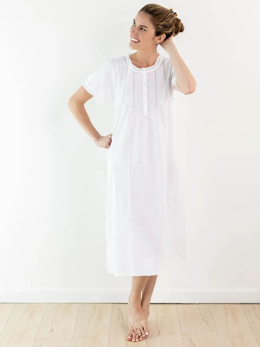 Lynn White Cotton Nightgown sold by Jacaranda Living