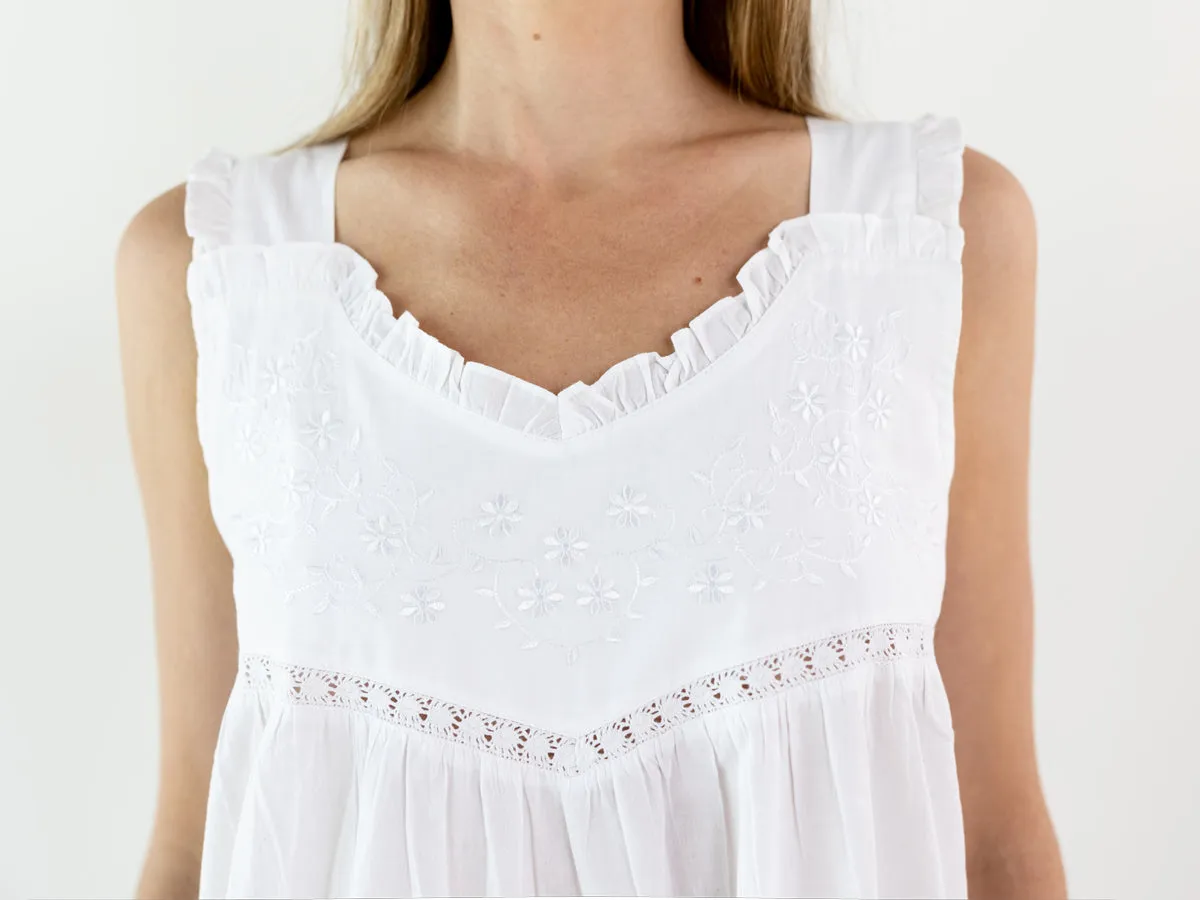 Cecily White Cotton Nightgown sold by Jacaranda Living product image thumbnail 2