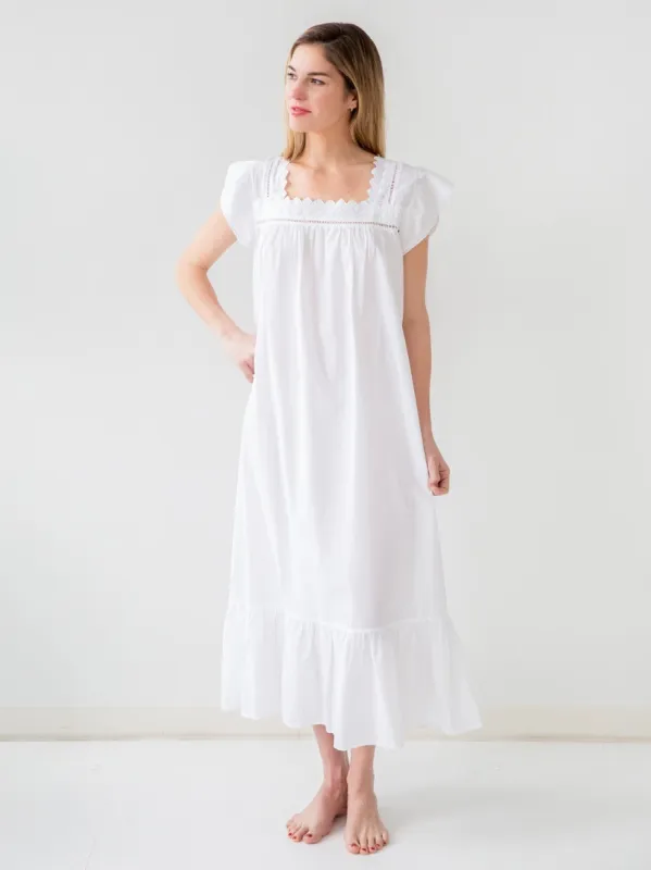 Genevieve White Cotton Nightgown sold by Jacaranda Living