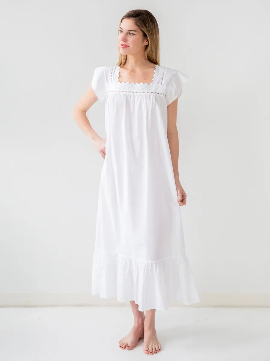 Genevieve White Cotton Nightgown sold by Jacaranda Living