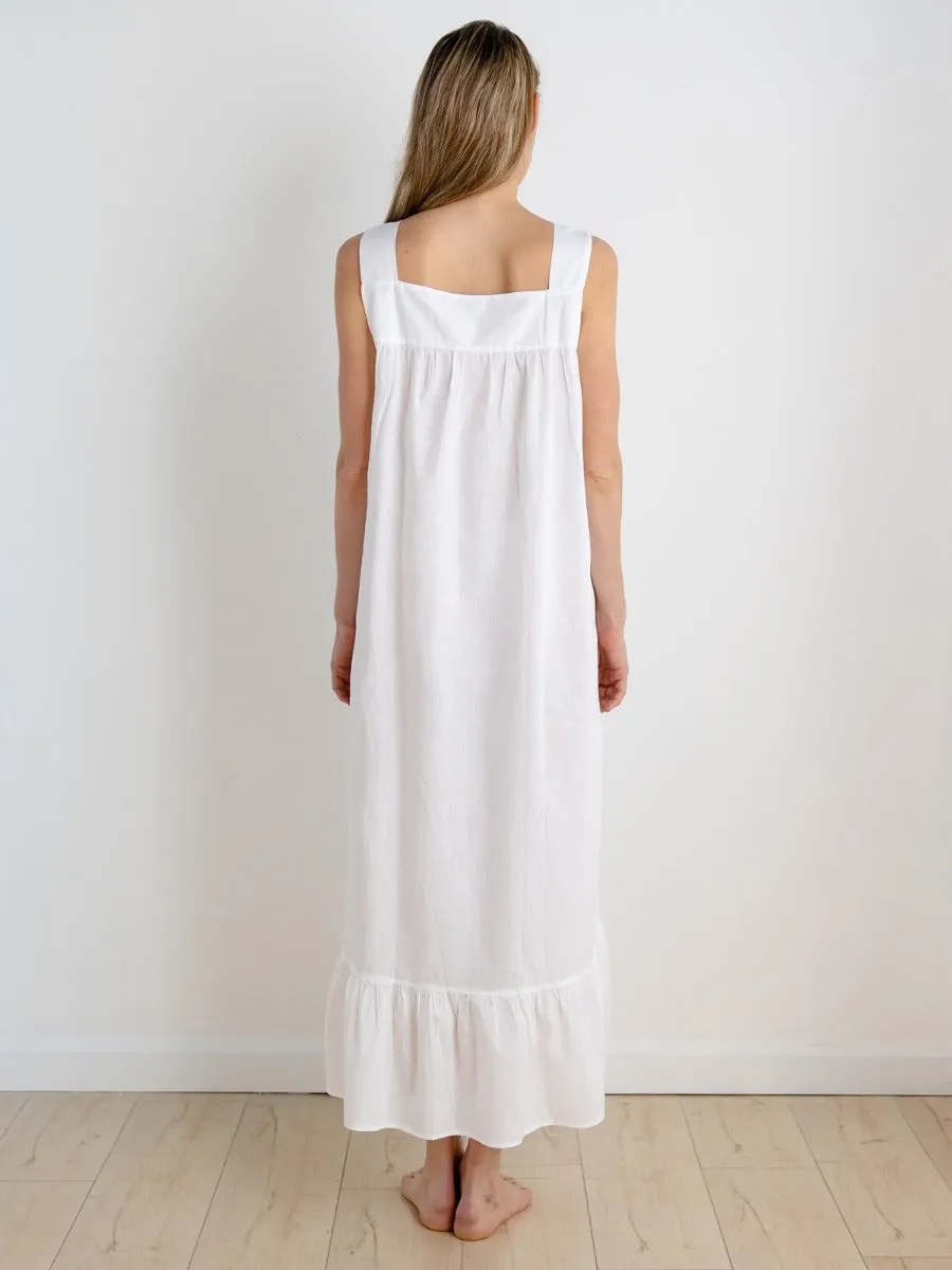 Courtney White Cotton Nightgown sold by Jacaranda Living product image thumbnail 3