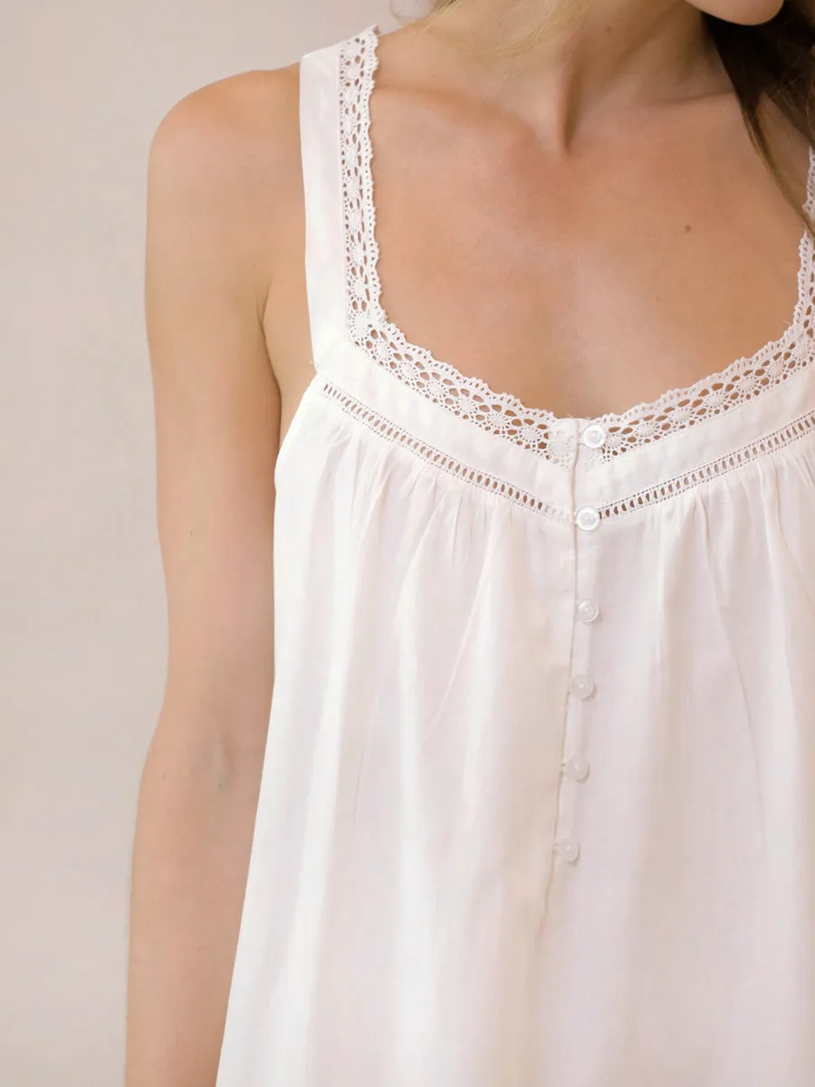 Hazel White Cotton Nightgown sold by Jacaranda Living product image thumbnail 4