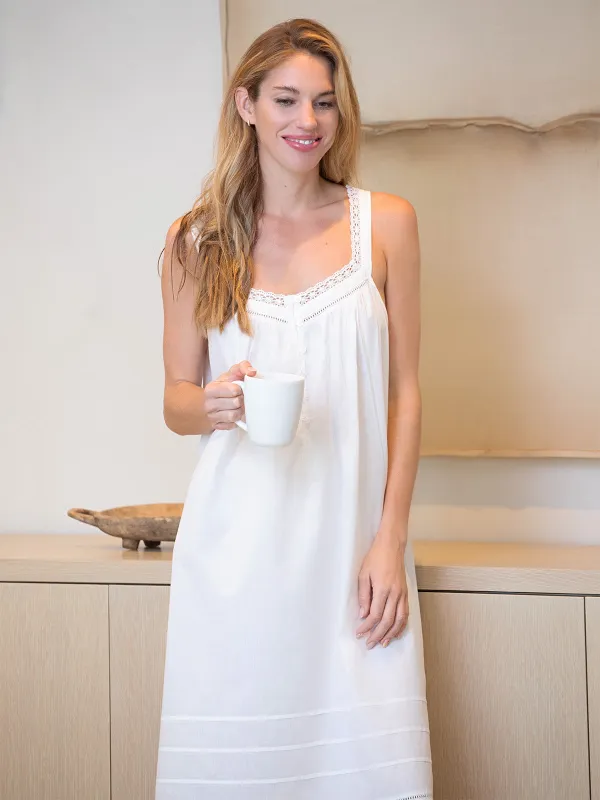 Hazel White Cotton Nightgown sold by Jacaranda Living
