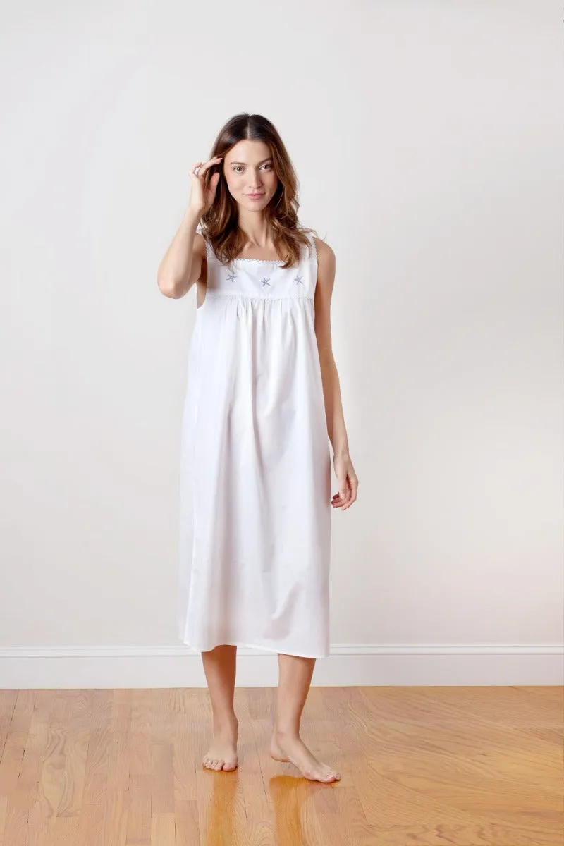 Starfish White Cotton Nightgown, Embroidered sold by Jacaranda Living product image thumbnail 3
