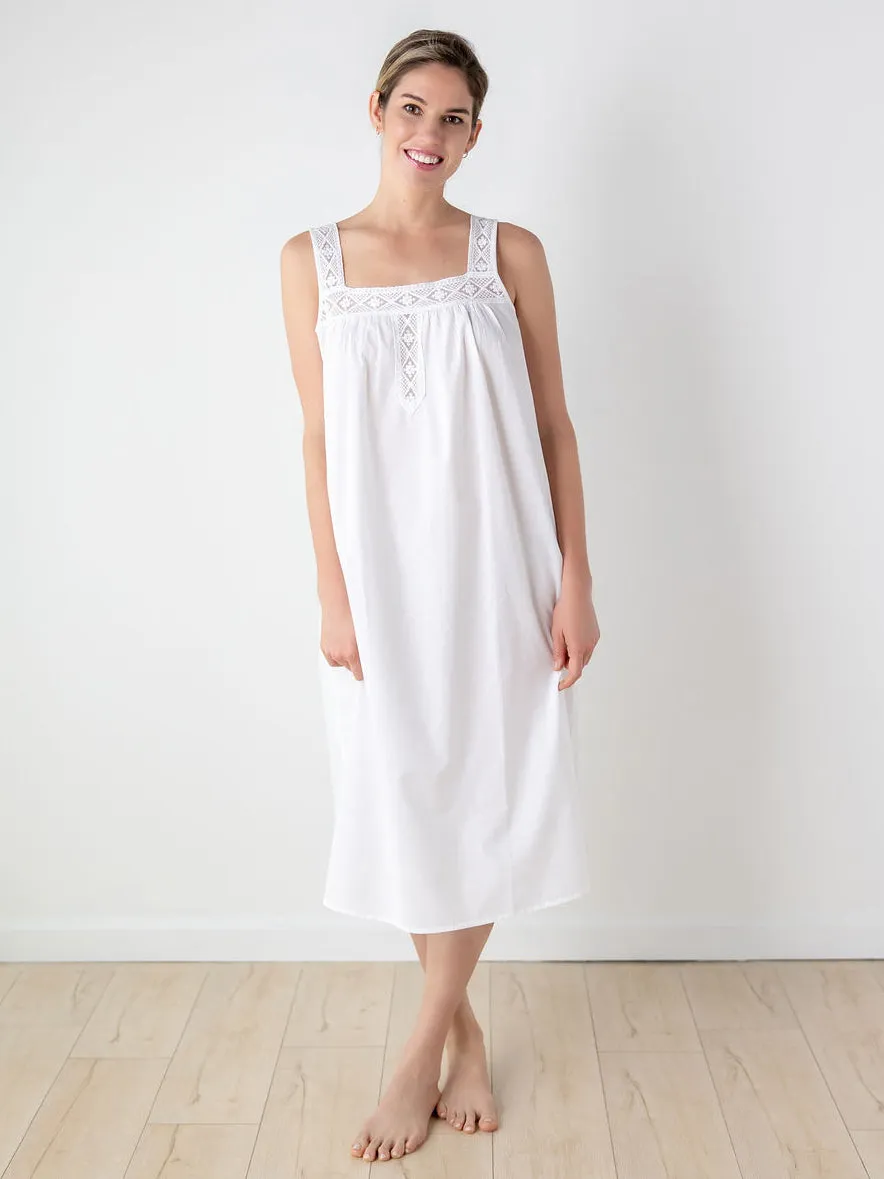 Louise White Cotton Nightgown sold by Jacaranda Living product image thumbnail 2