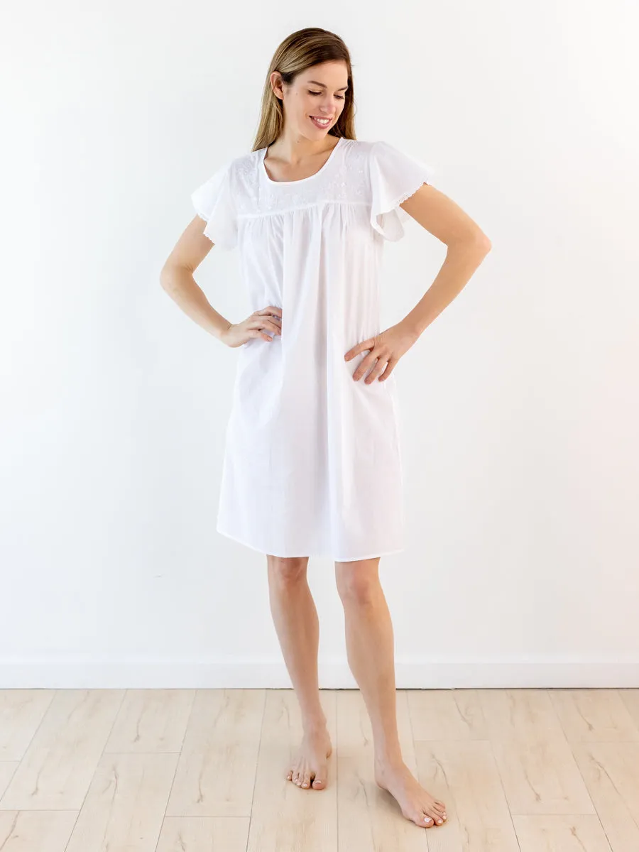 Celeste White Cotton Nightgown sold by Jacaranda Living product image thumbnail 2