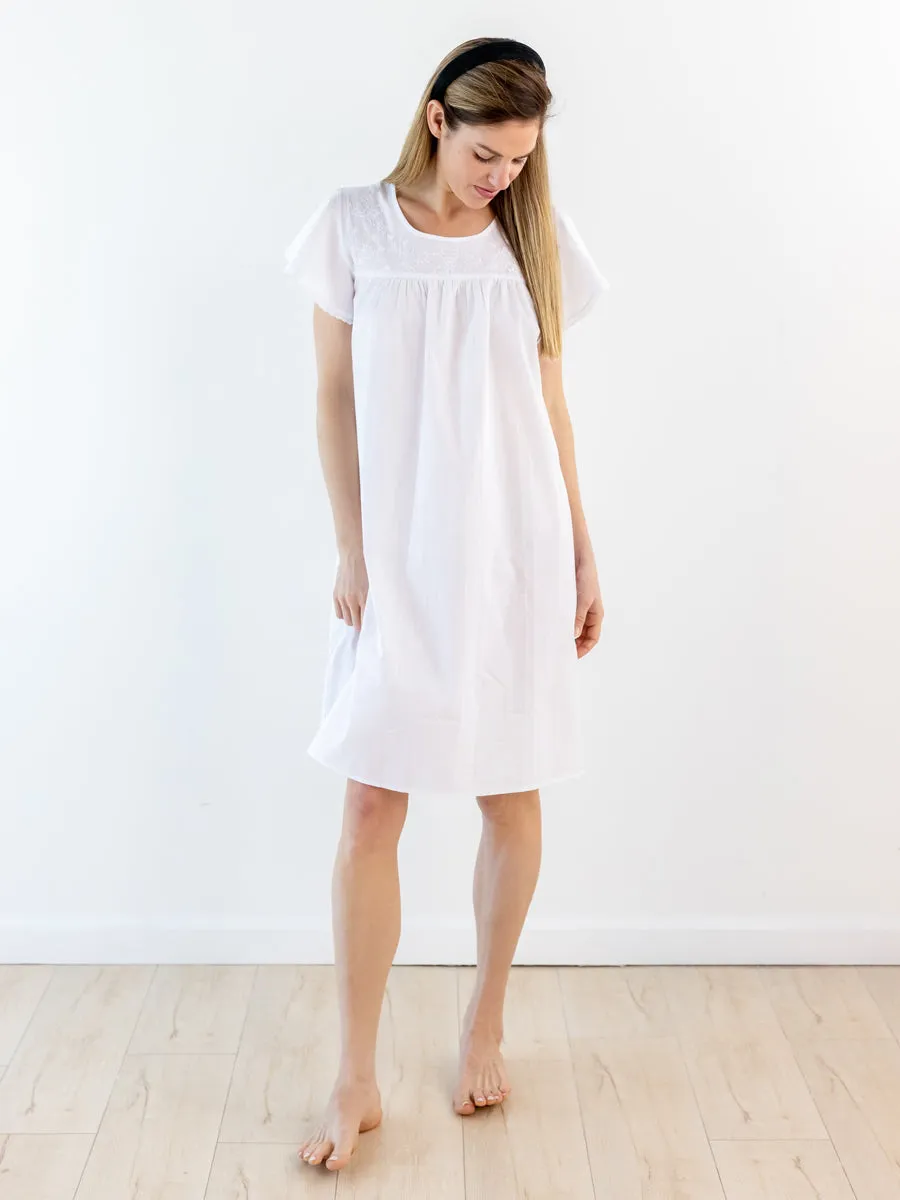 Celeste White Cotton Nightgown sold by Jacaranda Living product image thumbnail 3