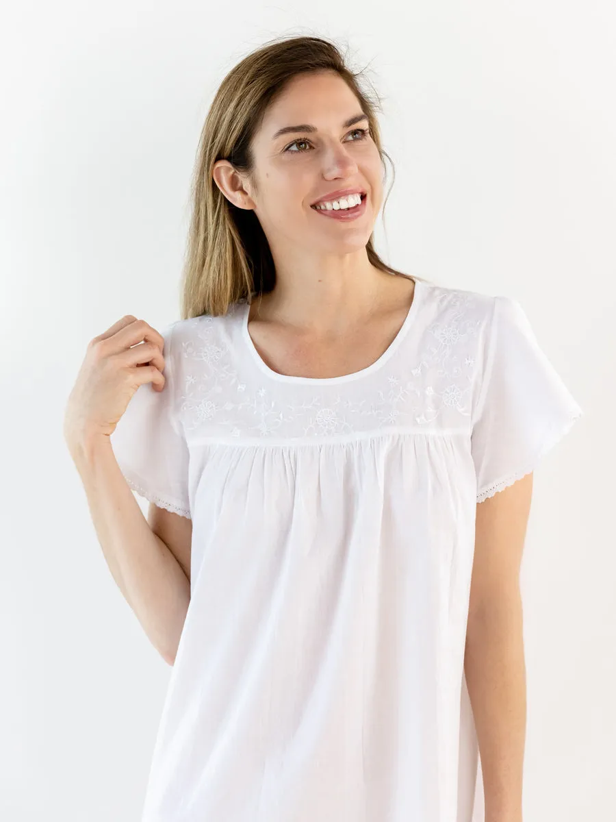 Celeste White Cotton Nightgown sold by Jacaranda Living product image thumbnail 4