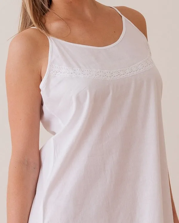 Kerry White Cotton Nightgown, French Lace sold by Jacaranda Living product image thumbnail 3