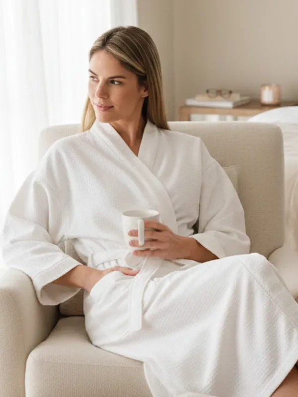 Bathrobe - White Willow Weave made by Jacaranda Living