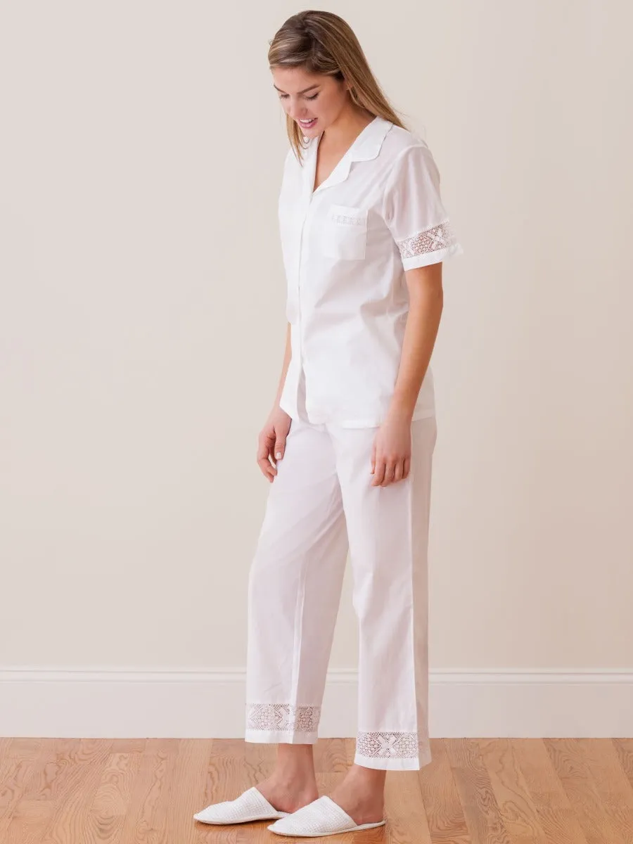 Alison White Cotton Pajamas sold by Jacaranda Living