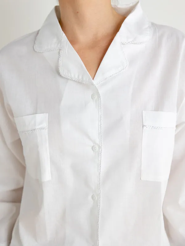 Christine White Cotton Pajamas sold by Jacaranda Living product image thumbnail 2
