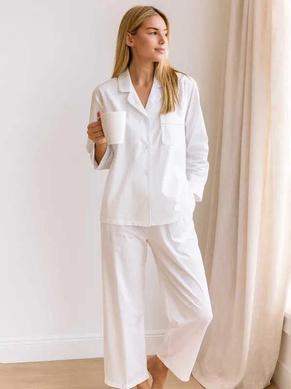 Christine White Cotton Pajamas made by Jacaranda Living