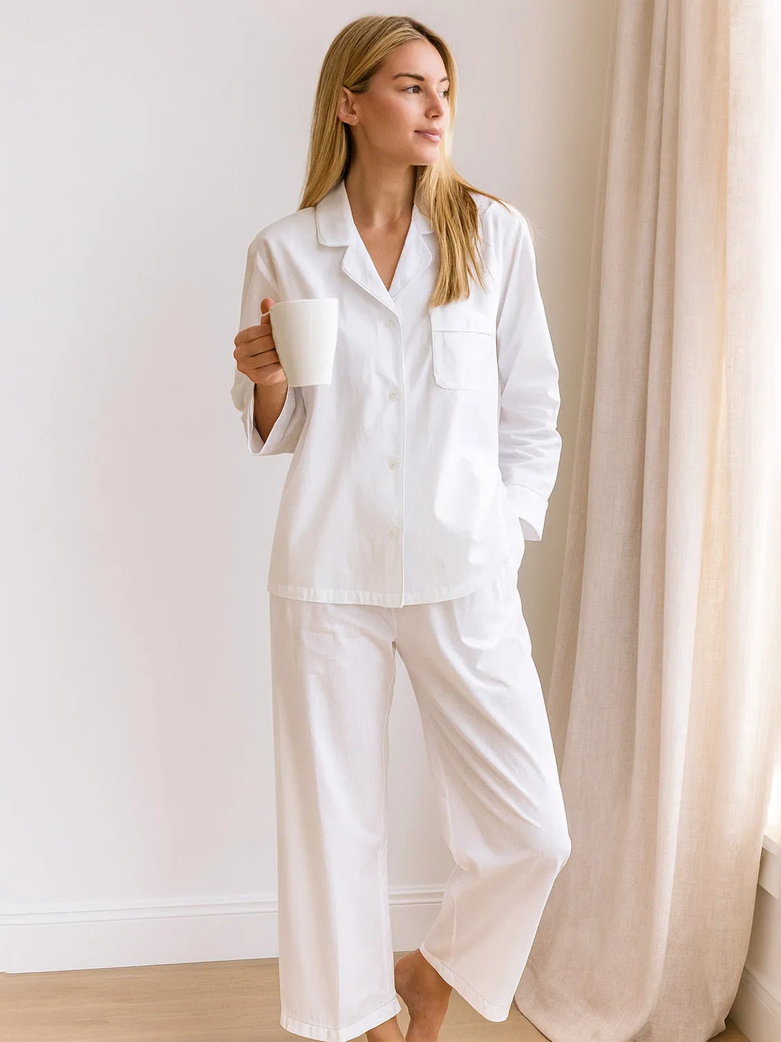 Christine White Cotton Pajamas sold by Jacaranda Living