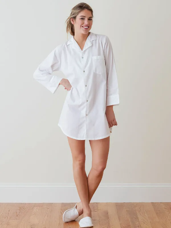 Marjorie White Cotton Nightshirt made by Jacaranda Living