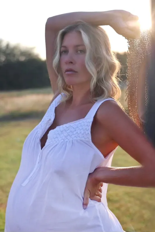 Vicki White Cotton Nightgown sold by Jacaranda Living