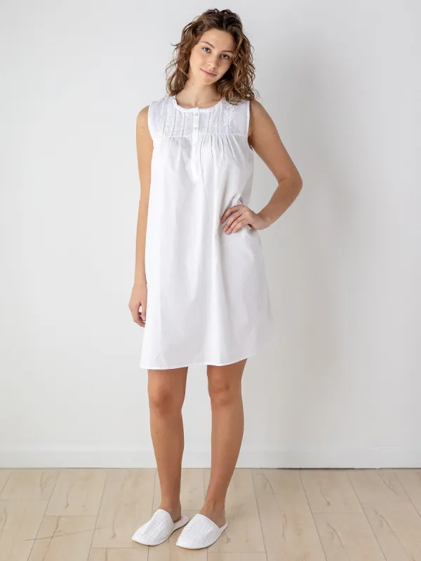 Camille White Cotton Nightgown sold by Jacaranda Living