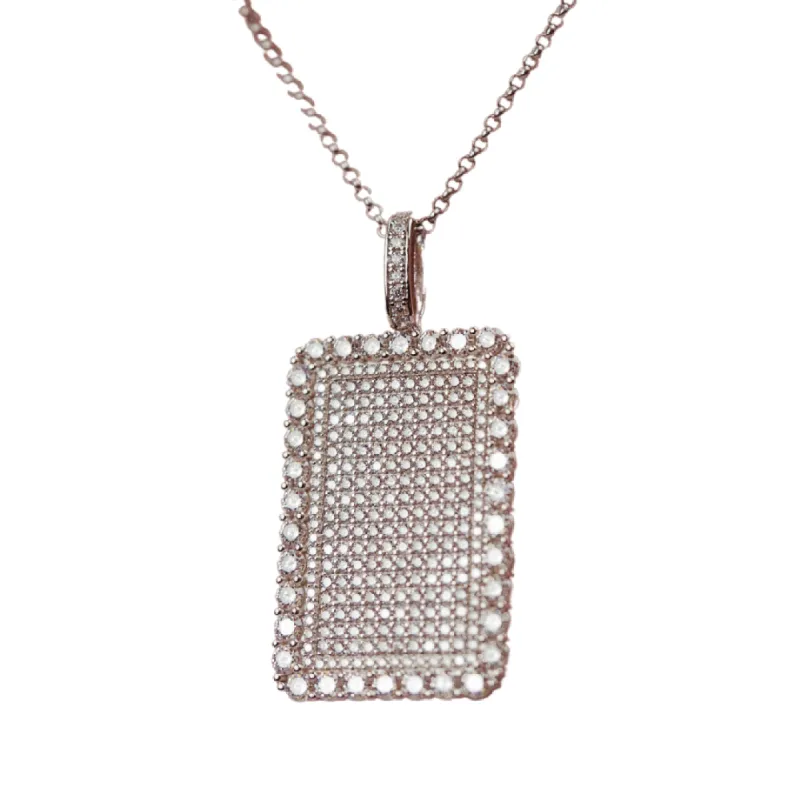World Wonder Dog Tag .925 Sterling Silver 5 Carat Moissanite Necklace sold by KC Chic Designs