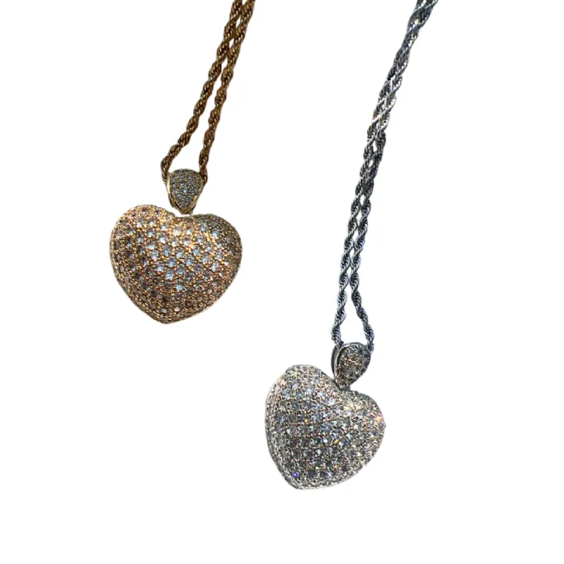 Gigi Crystal Bubble Heart Necklace sold by KC Chic Designs