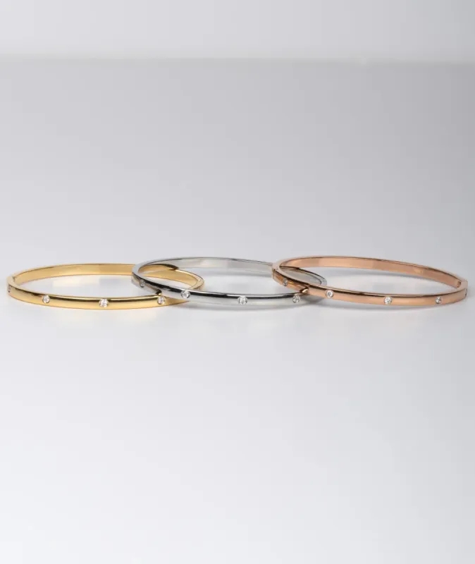 Afternoon Delight 316L Stainless Steel Crystal Bangles sold by KC Chic Designs