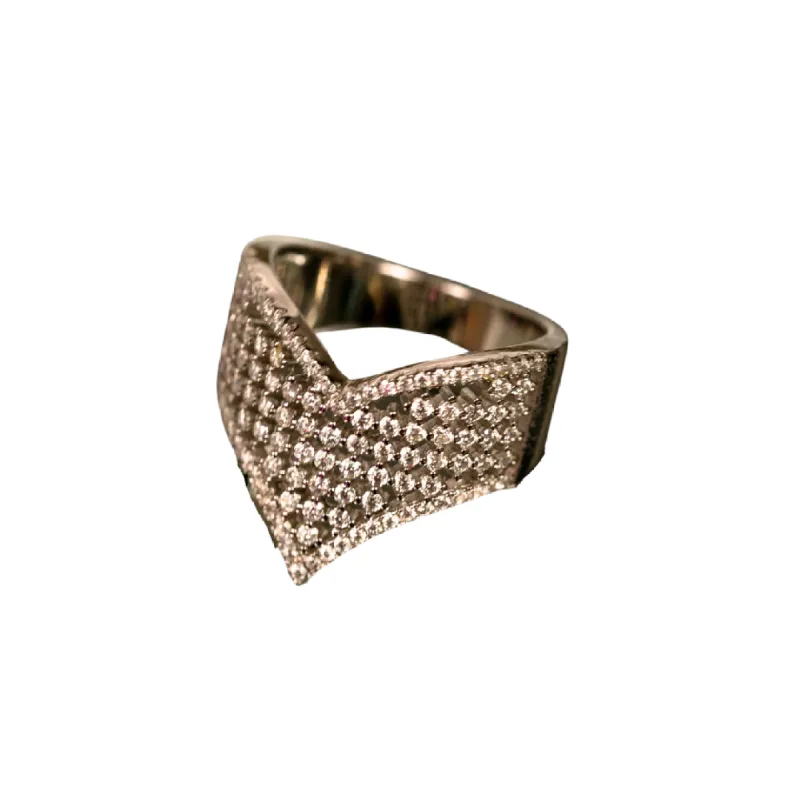 Borderline .925 Sterling Silver .8 Carat Moissanite Ring sold by KC Chic Designs