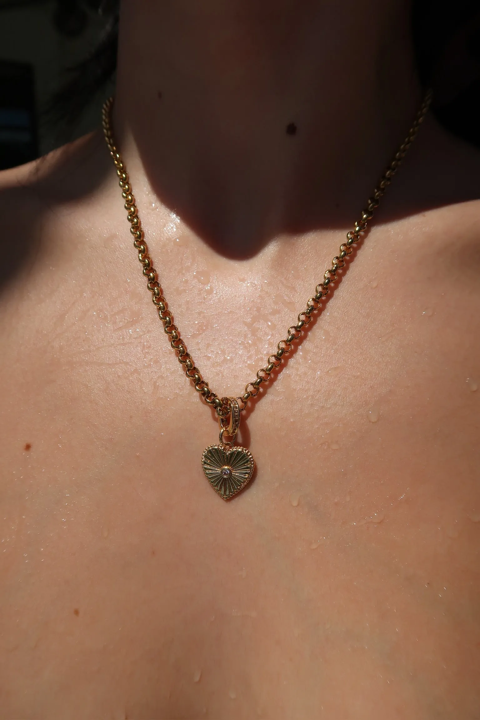 Hustla Stainless Steel Crystal Heart Necklace sold by KC Chic Designs product image thumbnail 2